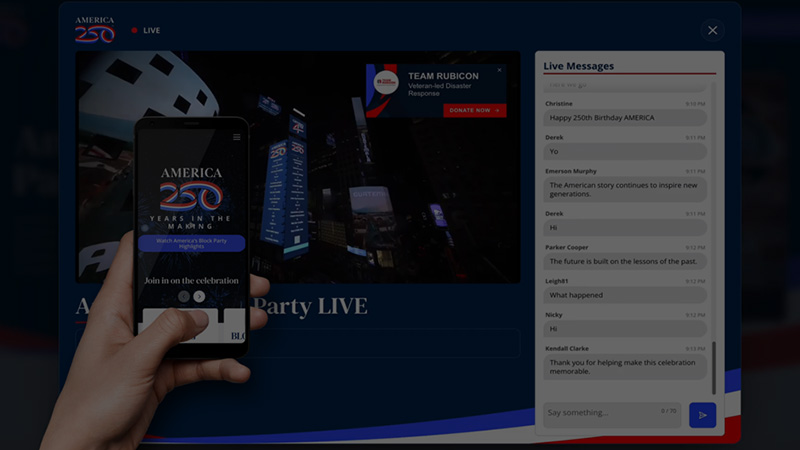 America 250 livestream experience video preview