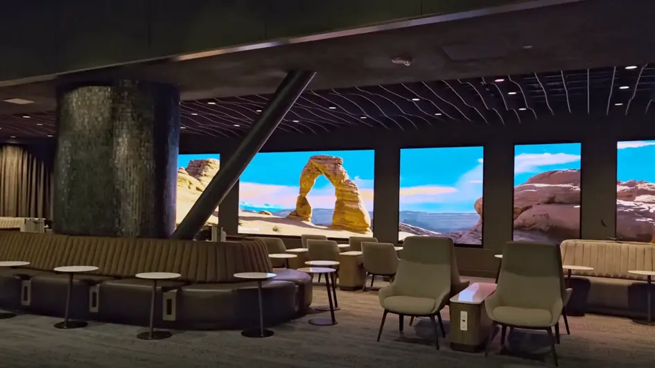 Delta Sky Club digital immersion wall video preview